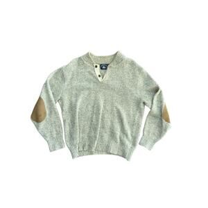 Boat House Row Men's Gray Wool Blended Crew Neck Sweater Size Medium chunky knit